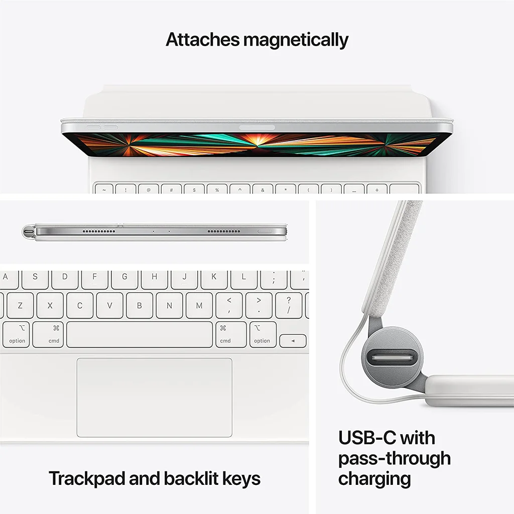 Apple Magic Keyboard - White | Compatible with iPad Pro 11" (1st-4th Gen), 12.9" (1st-6th Gen) & iPad Air (4th-6th Gen) image 7