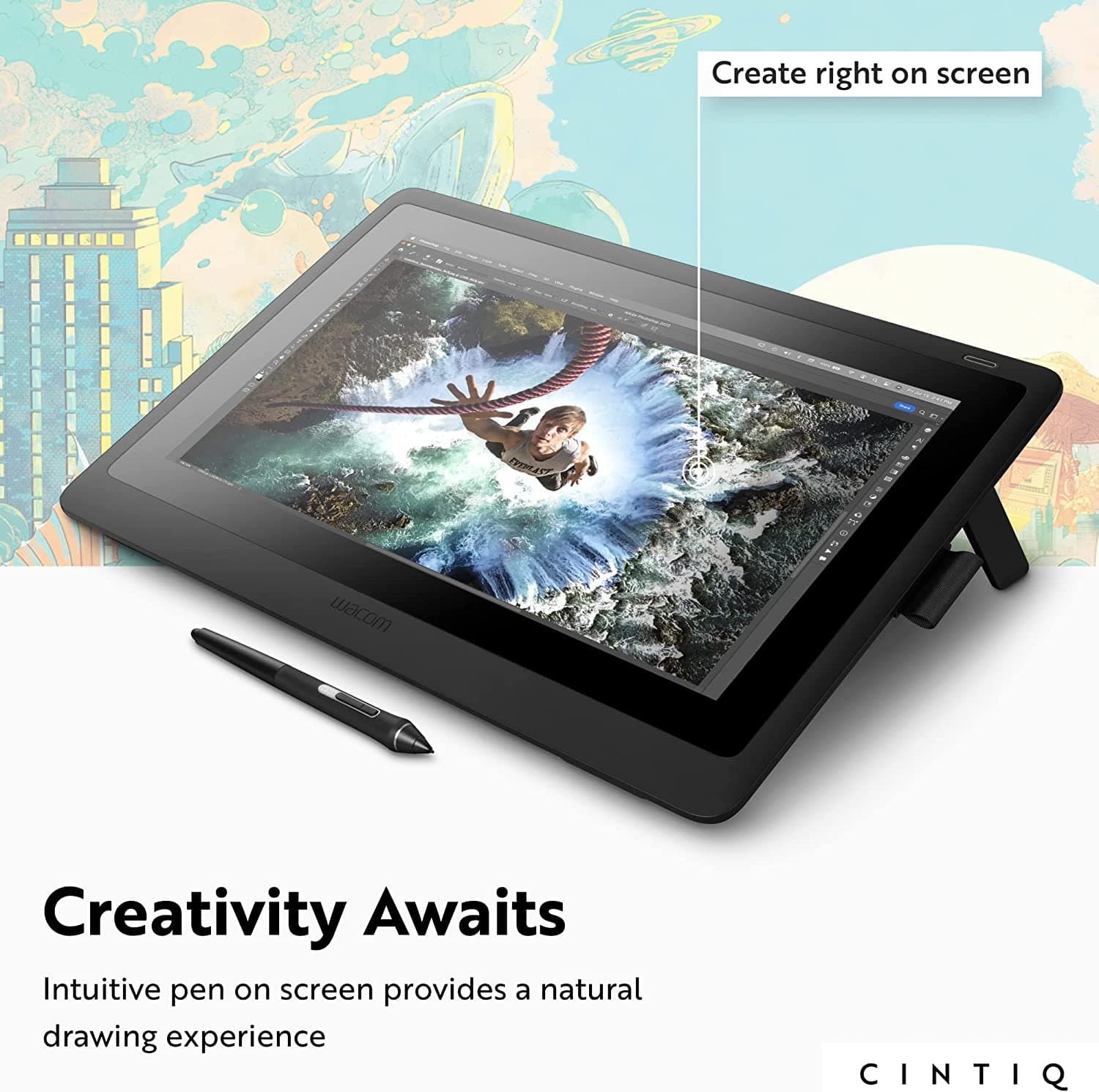 Wacom DTK1660K0A Cintiq 16 Drawing Tablet image 2