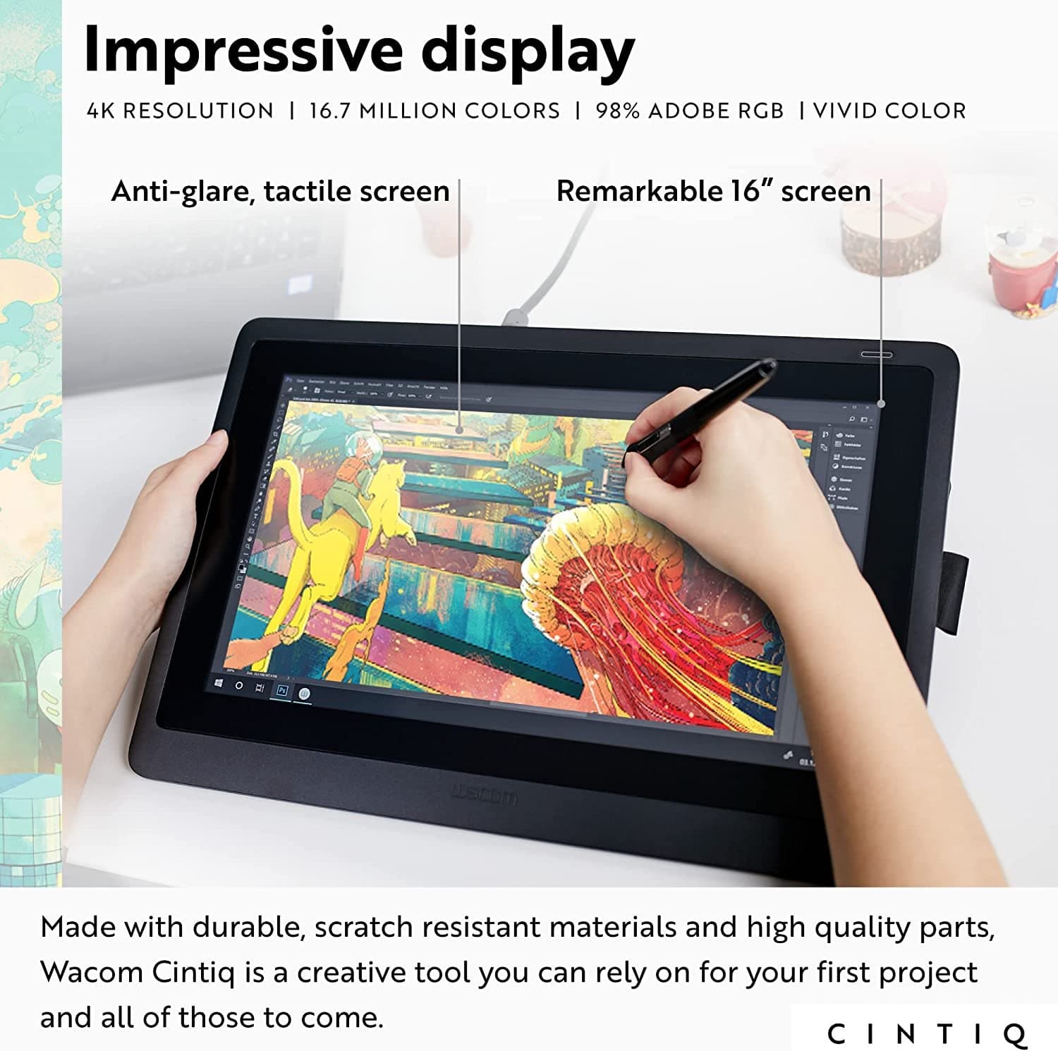 Wacom DTK1660K0A Cintiq 16 Drawing Tablet image 3