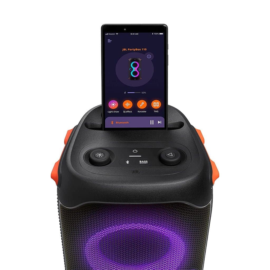 JBL - Partybox 110 Portable Party Speaker with 160W Powerful Sound, Built-In Lights and Splashproof image 2