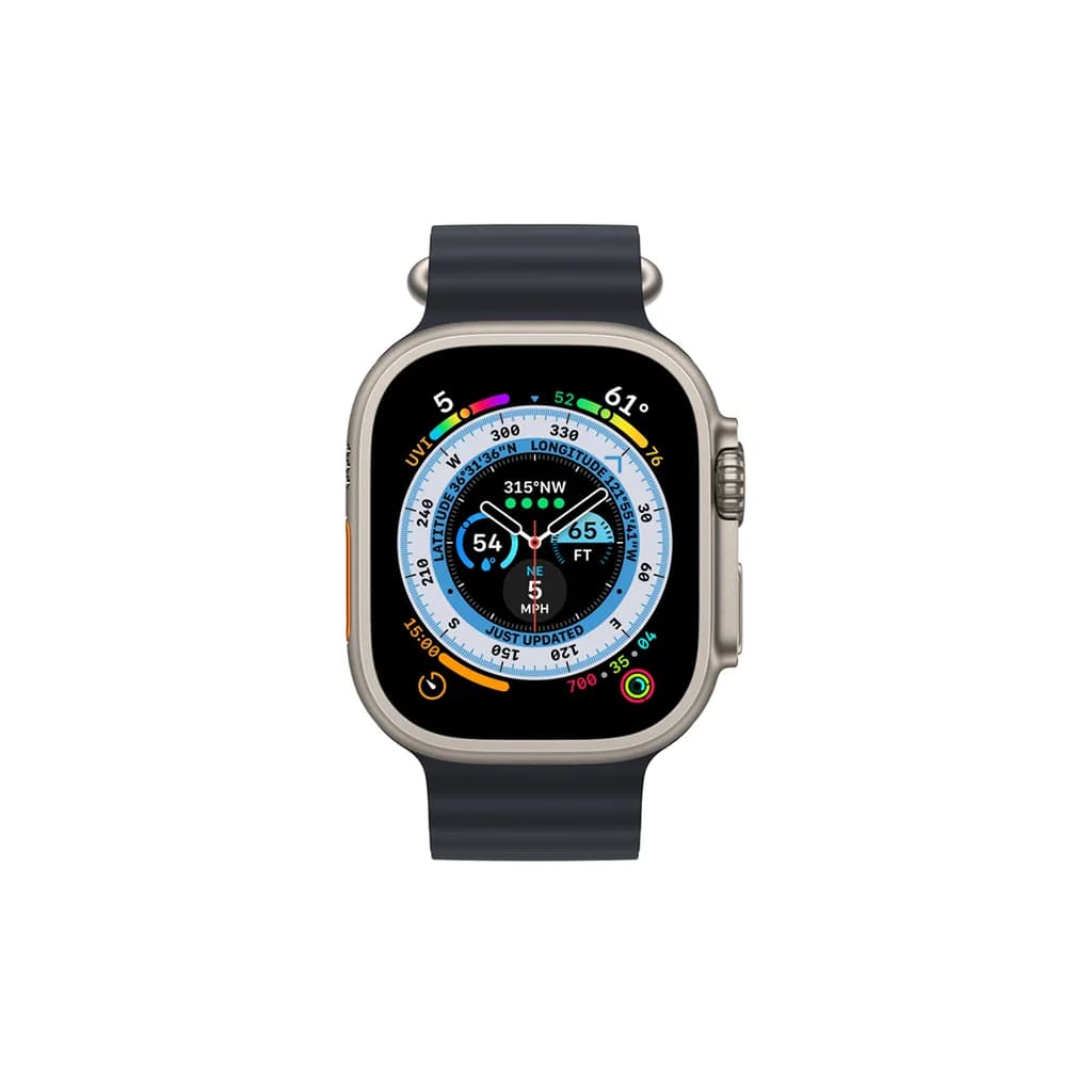 Apple Watch Ultra - Case Size 49mm, Titanium Case with (Midnight - Green - Starlight - Orange - Blue and Gray trail Alpine Loop) image 7