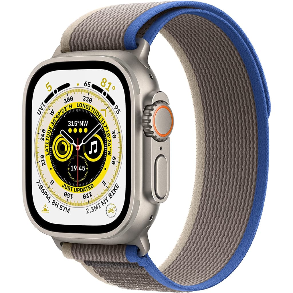Apple Watch Ultra - Case Size 49mm, Titanium Case with (Midnight - Green - Starlight - Orange - Blue and Gray trail Alpine Loop) image 3