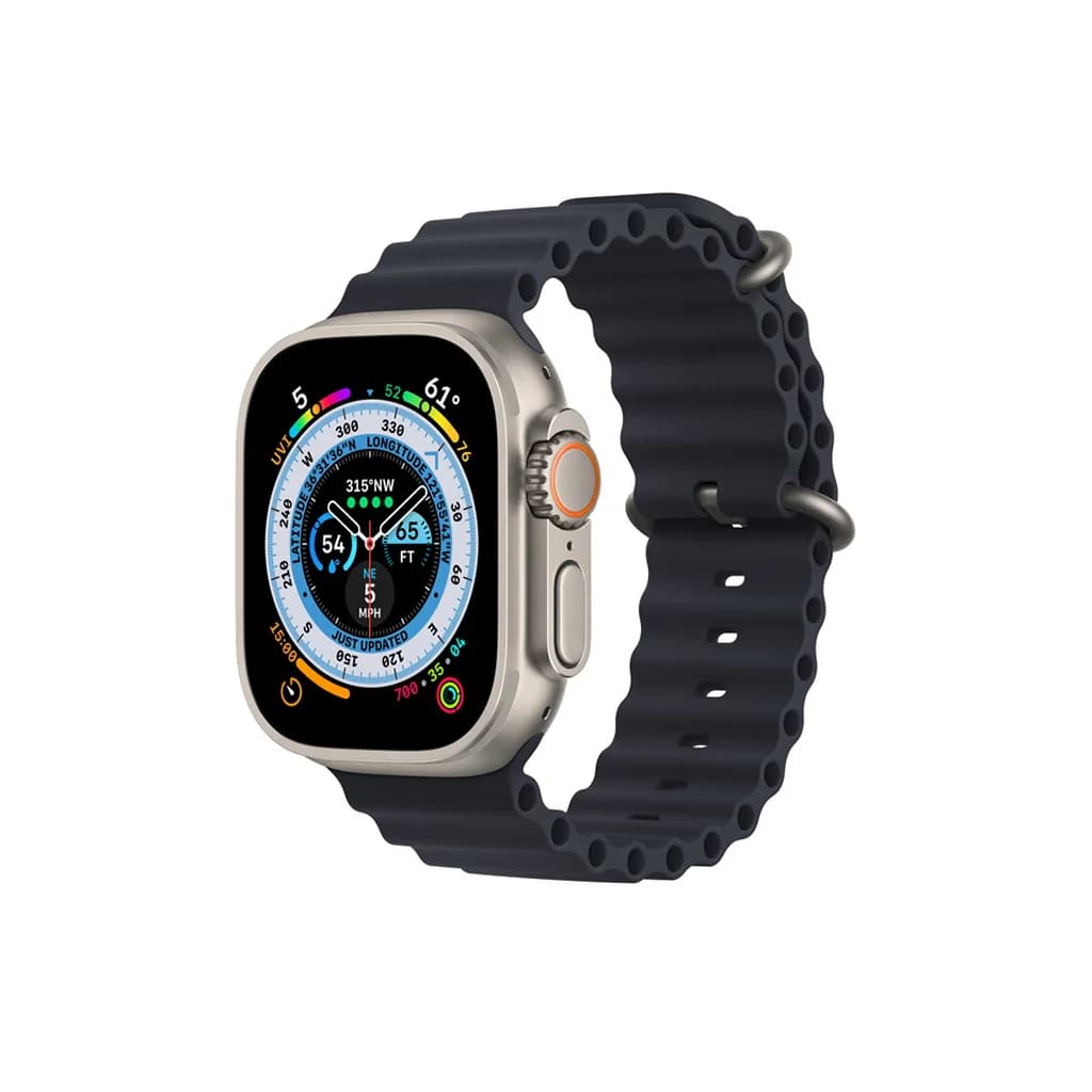 Apple Watch Ultra - Case Size 49mm, Titanium Case with (Midnight - Green - Starlight - Orange - Blue and Gray trail Alpine Loop) image 6