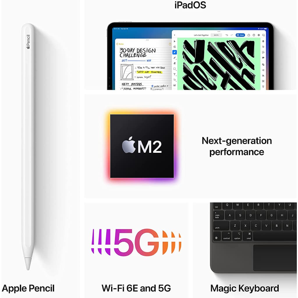 Apple 12.9-inch iPad Pro with M2 Chip (Wi-Fi only or with Celluar, 128gb or 256GB or 512GB or 1TB) - Space Gray (6th Generation) image 6