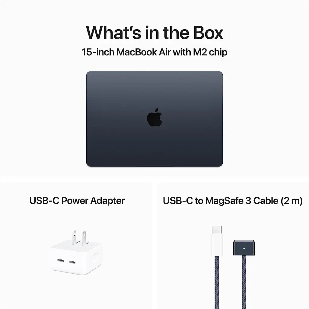 Apple MacBook Air 15inch Customized Liquid Retina Display 2023, with M2 Chip 10C GPU, 16GB Ram, 256GB SSD or 512GB SSD - Midnight image 4