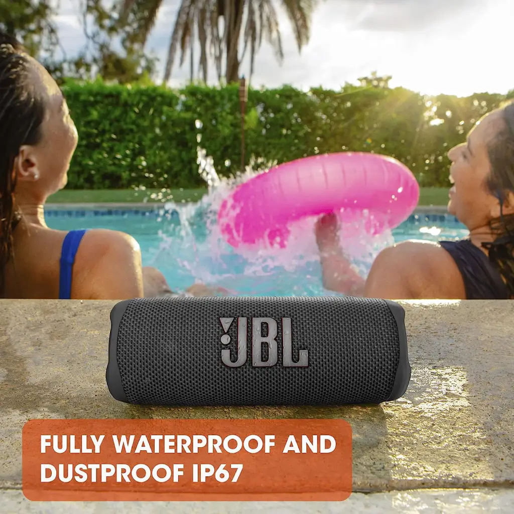 JBL Flip 6 Portable Waterproof Speaker With Original Pro Sound, 2 way speaker, Deep Bass and Powerful Sound, 12 Hours Battery - Black image 4