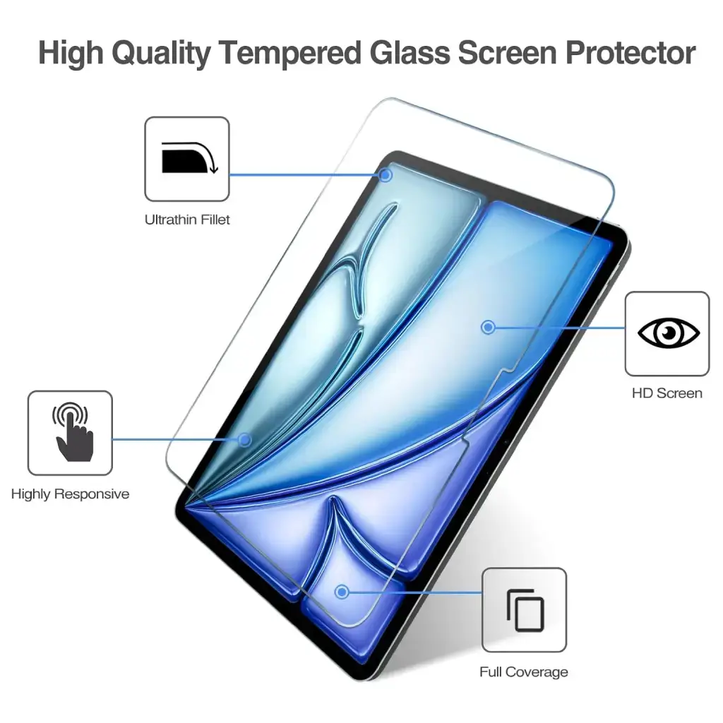 Premium Screen Protector for iPad Series – For all Apple iPad Models (iPad, iPad Pro, iPad Air, iPad Mini), Full Coverage, Ultra-Clarity, and Apple Pencil Ready image 2