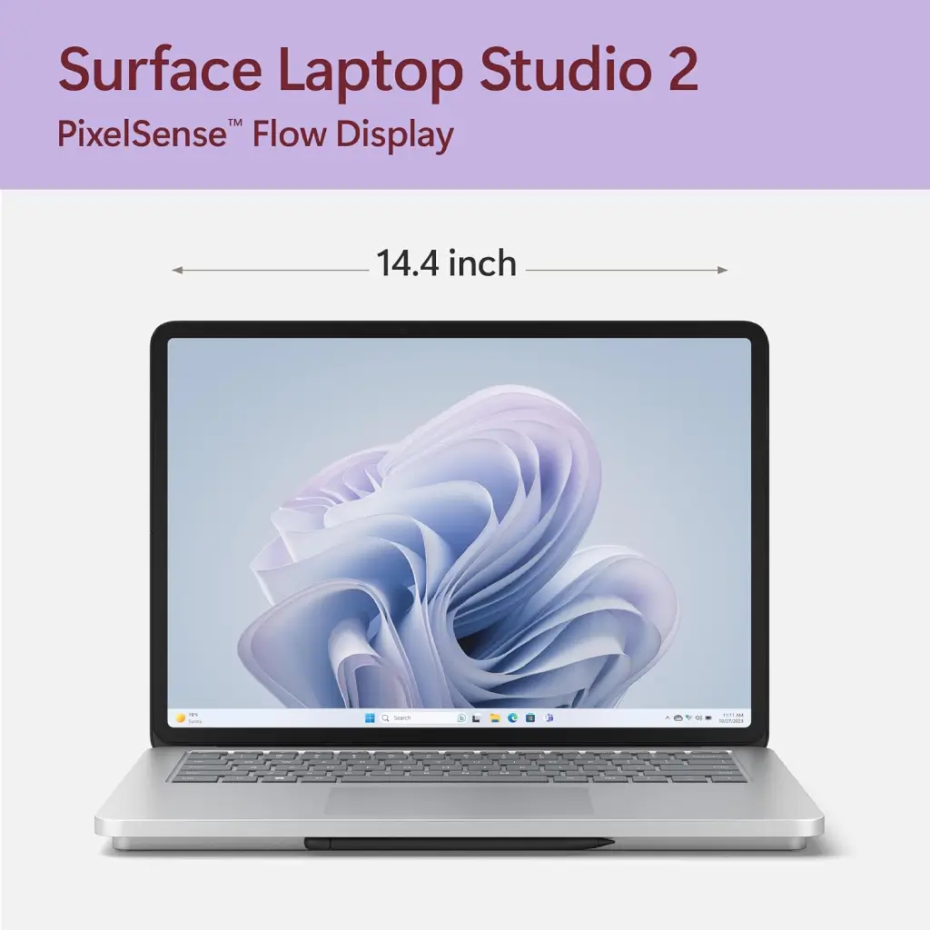 Microsoft Surface Laptop Studio 2 with 14.4" Touchscreen - Intel Core i7, 16GB RAM, 512GB SSD, NVIDIA GeForce RTX™ 4050, Windows 11, Platinum Color image 2