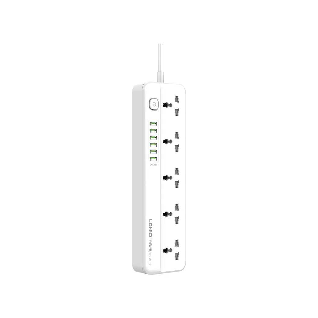 LDNIO SC5415 Power Strip with 5 Outlets and 4 USB Ports (PD/QC 3.0) – 2500W, 20W Fast Charging, Switch Button, and Multi-Protection image 3