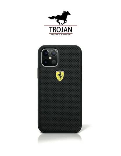 Cover Ferrari Black Case HIGH QUALITY For iPhone ( 12 to 12 Pro Max )