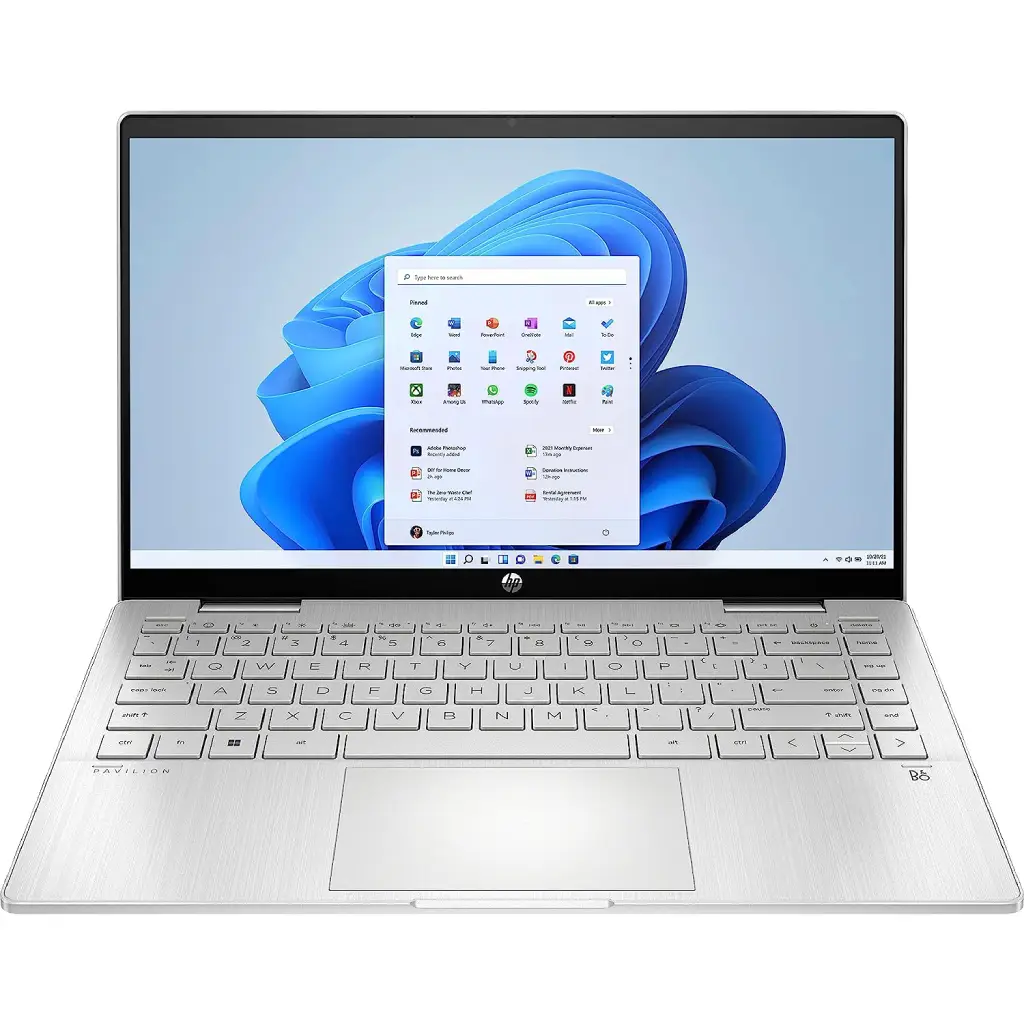 HP Pavilion x360 2-in-1 14-inch ( Touch Screen Laptop ), With Intel Core i5, 8GB Ram, 256GB NVMe M.2 SSD - Silver
